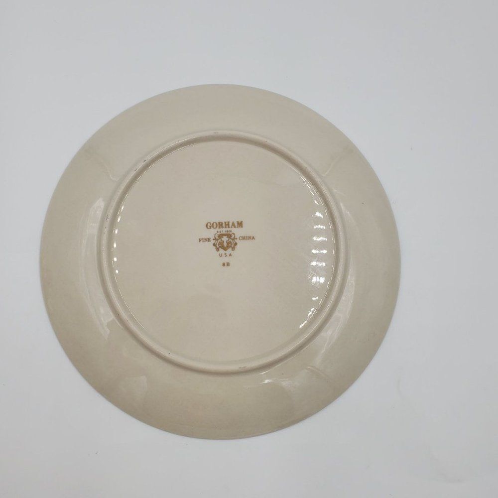 Gorham Flintridge China Contessa Salad Plate 8.5" Platinum Coupe Dutch Blue - Picture 2 of 4